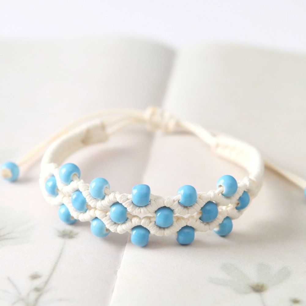Ceramic Bead Charm Bracelet BOHO Bolo - Picture 7 of 11